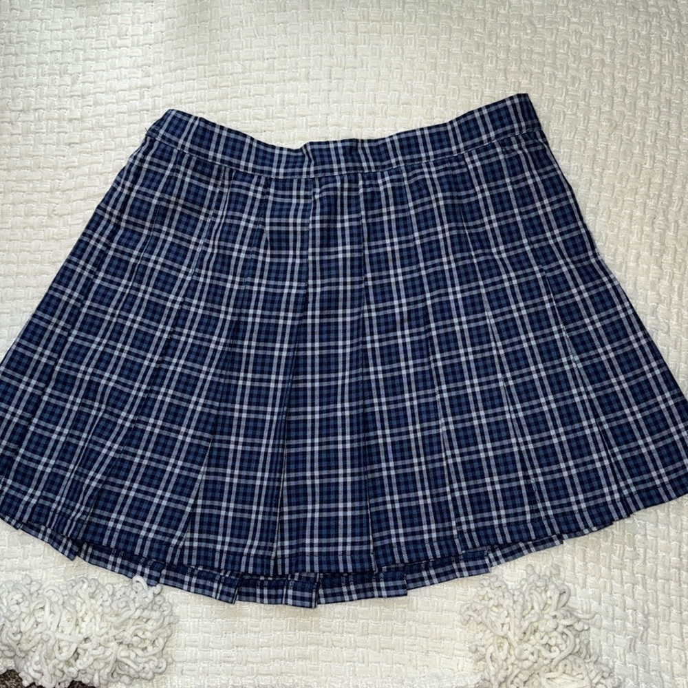 Aerie Navy Plaid Mini Skirt Medium NWT